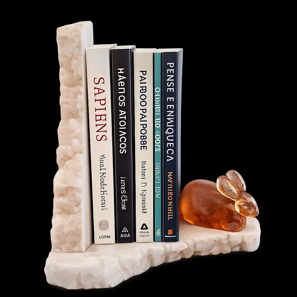 Aparador de livros com coelho